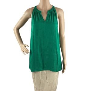 Cabi Lush Green Dot Sleeveless Blouse Top Size M Style 5549